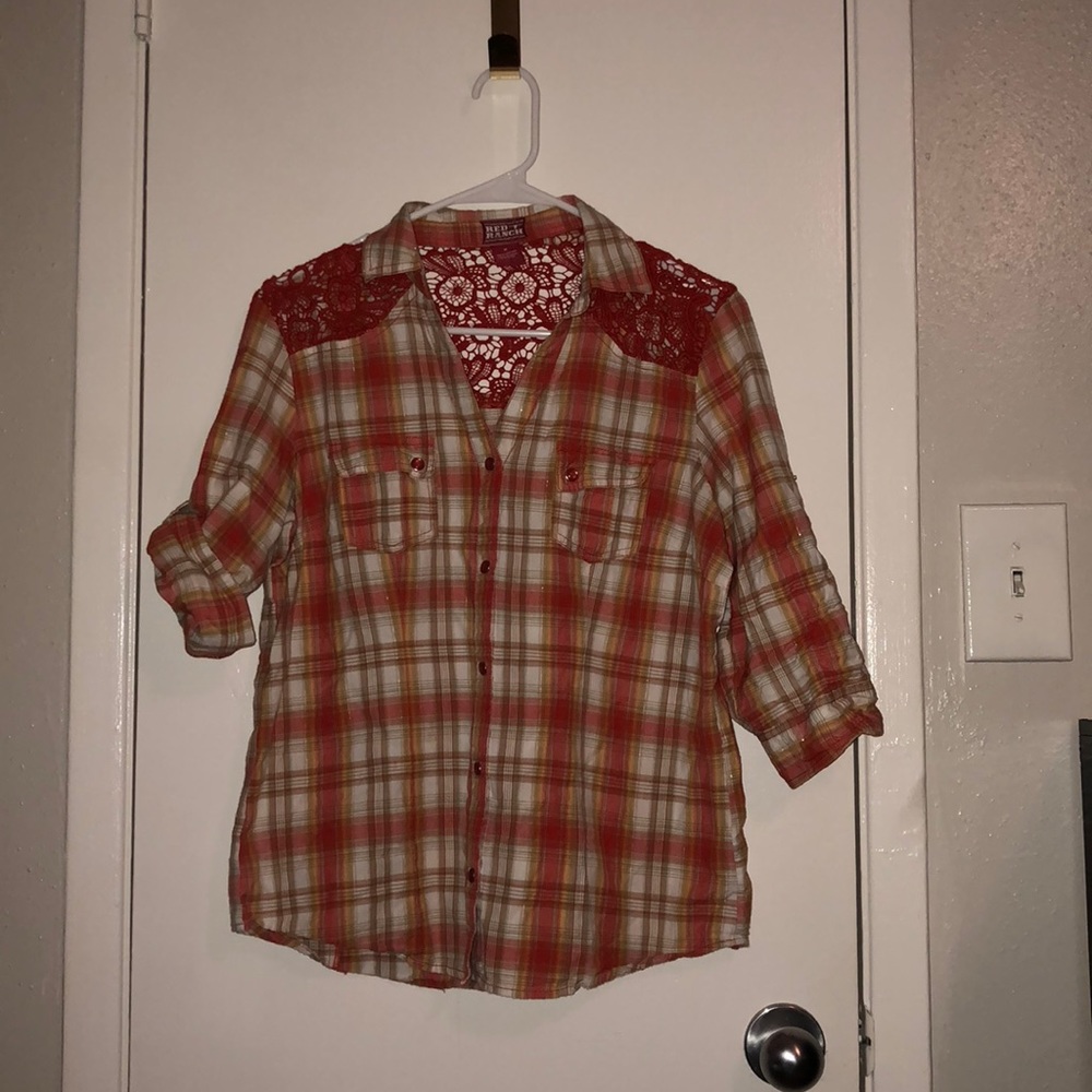 Red Ranch 1/4 sleeve snap down